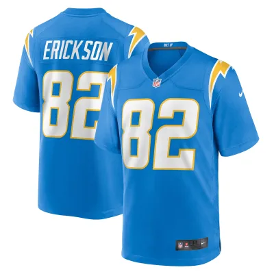 Men's Los Angeles Chargers Alex Erickson Powder Blue Team Game Jersey 01