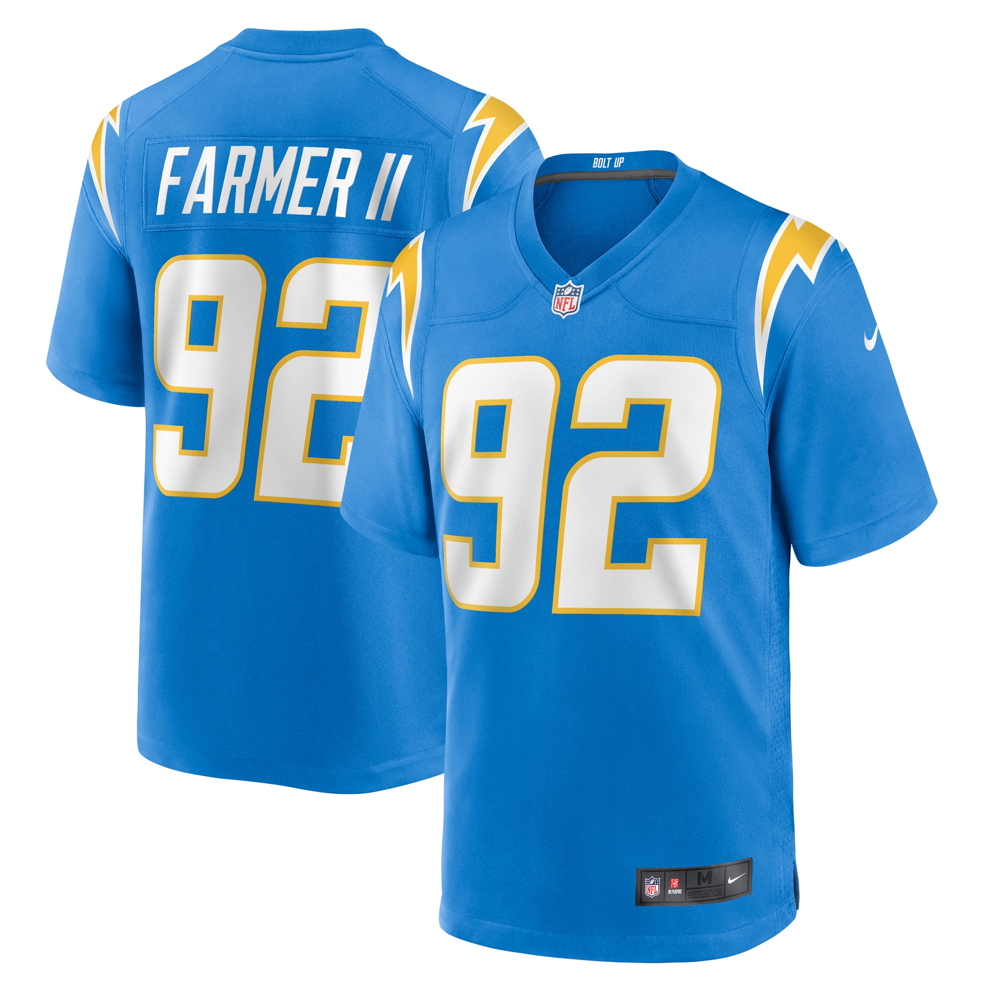 Men's Los Angeles Chargers Andrew Farmer Powder Blue Team Game Jersey