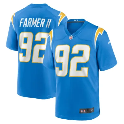 Men's Los Angeles Chargers Andrew Farmer Powder Blue Team Game Jersey 01