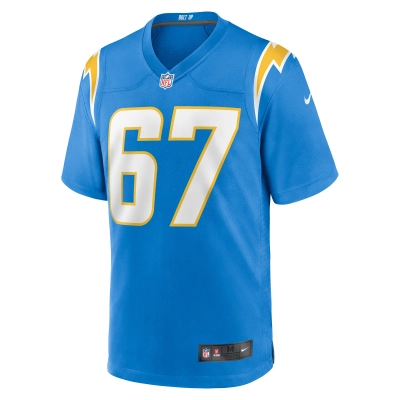 Men's Los Angeles Chargers CJ Okoye Powder Blue Team Game Jersey 02