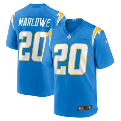 Men's Los Angeles Chargers Dean Marlowe Powder Blue Team Game Jersey 01