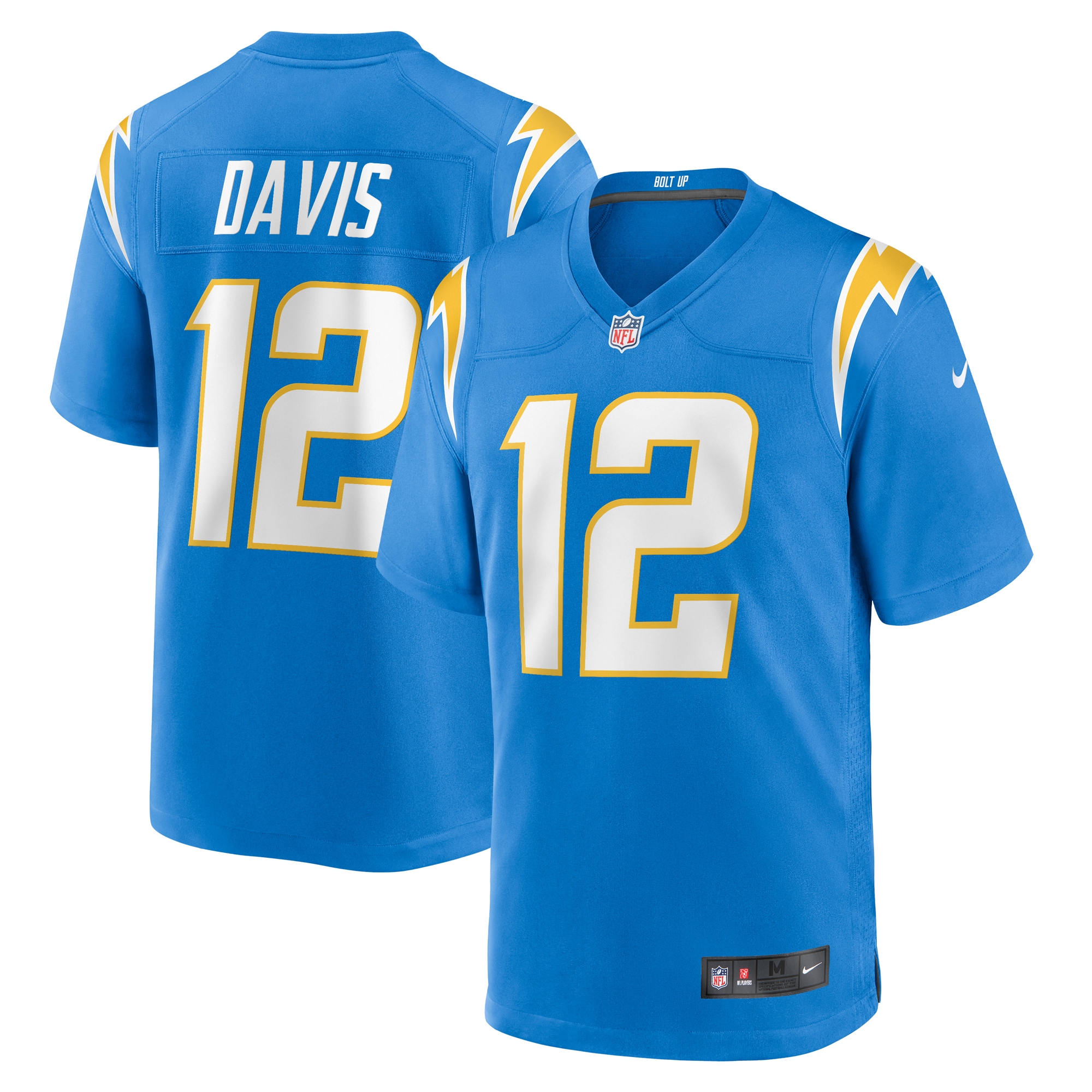 Men's Los Angeles Chargers Derius Davis Powder Blue Team Game Jersey