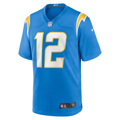 Men's Los Angeles Chargers Derius Davis Powder Blue Team Game Jersey 02