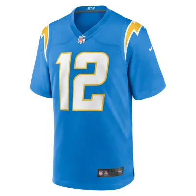 Men's Los Angeles Chargers Derius Davis Powder Blue Team Game Jersey 02