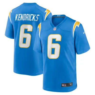 Men's Los Angeles Chargers Eric Kendricks Powder Blue Game Player Jersey 01