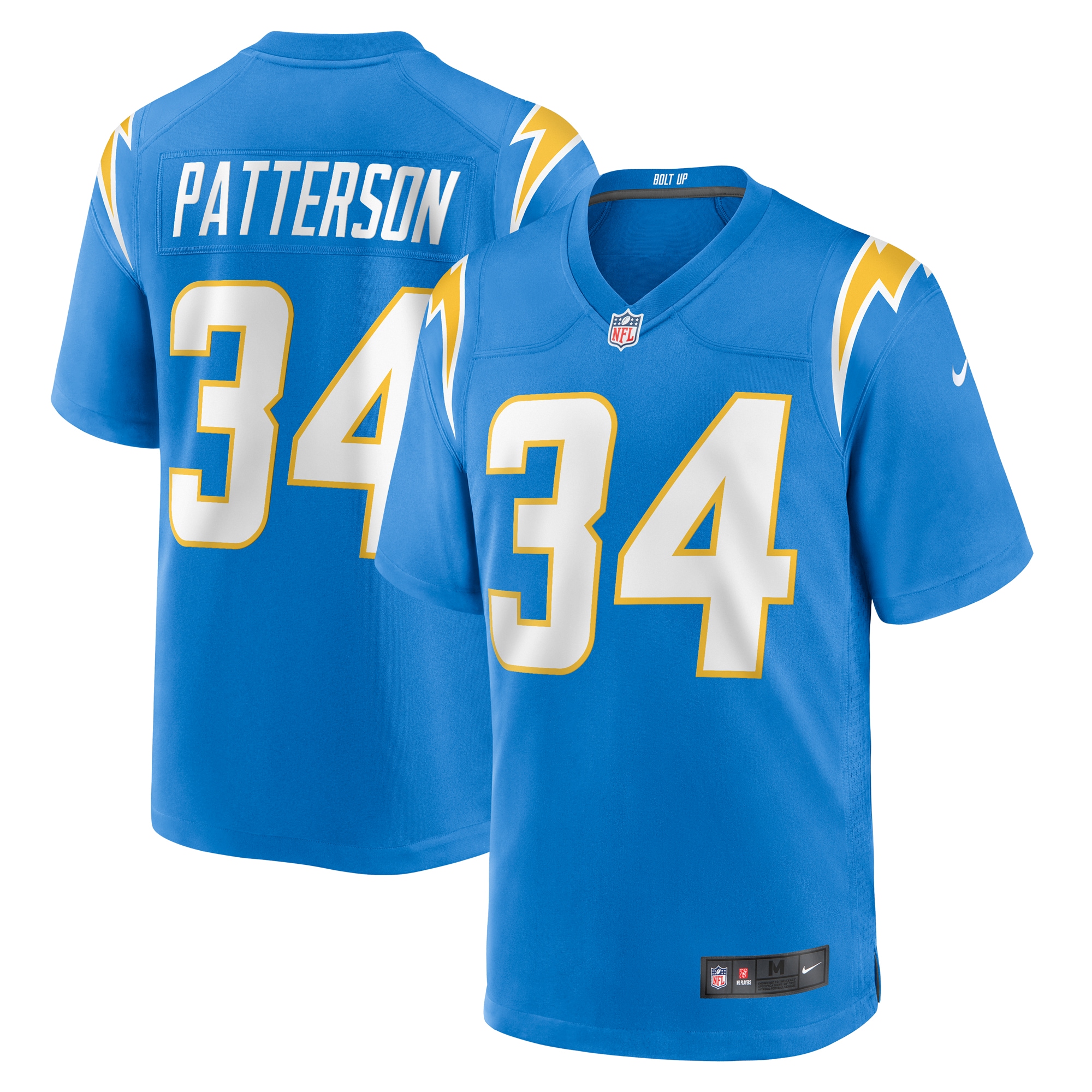 Men's Los Angeles Chargers Jaret Patterson Powder Blue Team Game Jersey