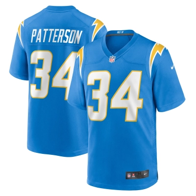 Men's Los Angeles Chargers Jaret Patterson Powder Blue Team Game Jersey 01