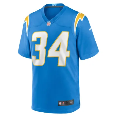 Men's Los Angeles Chargers Jaret Patterson Powder Blue Team Game Jersey 02
