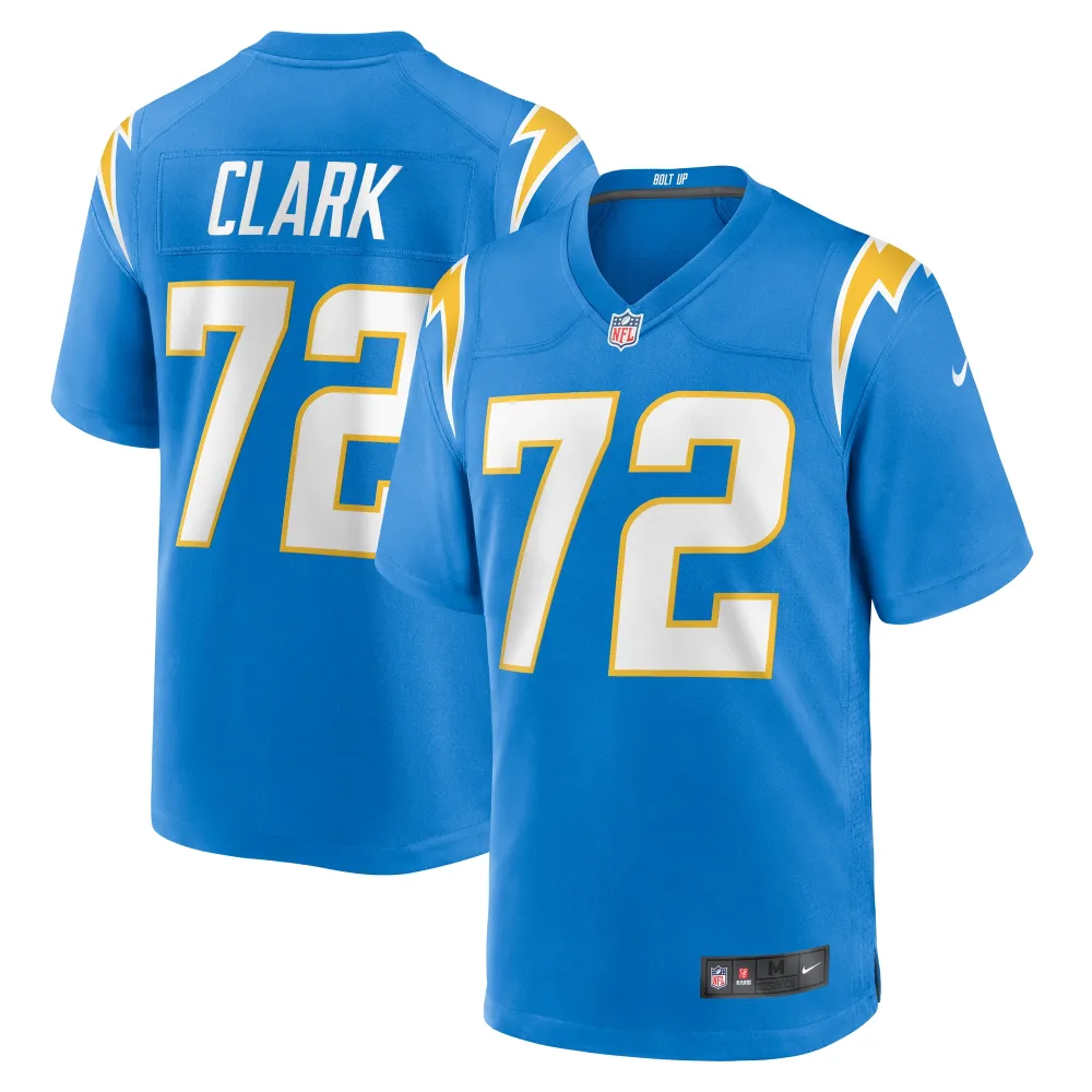 Men's Los Angeles Chargers Jerrod Clark Powder Blue Team Game Jersey