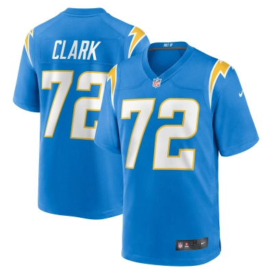 Men's Los Angeles Chargers Jerrod Clark Powder Blue Team Game Jersey 01