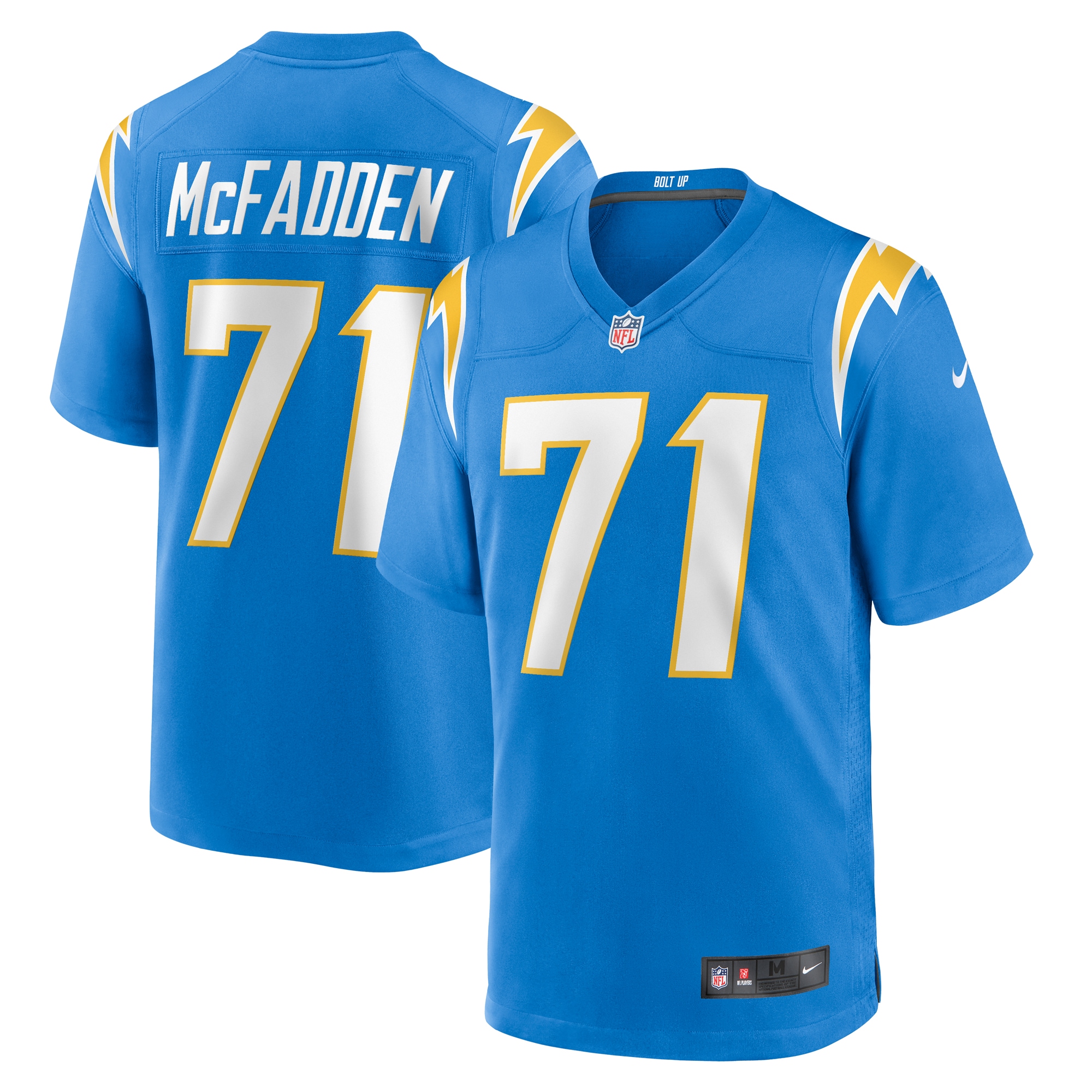 Men's Los Angeles Chargers Jordan McFadden Powder Blue Team Game Jersey