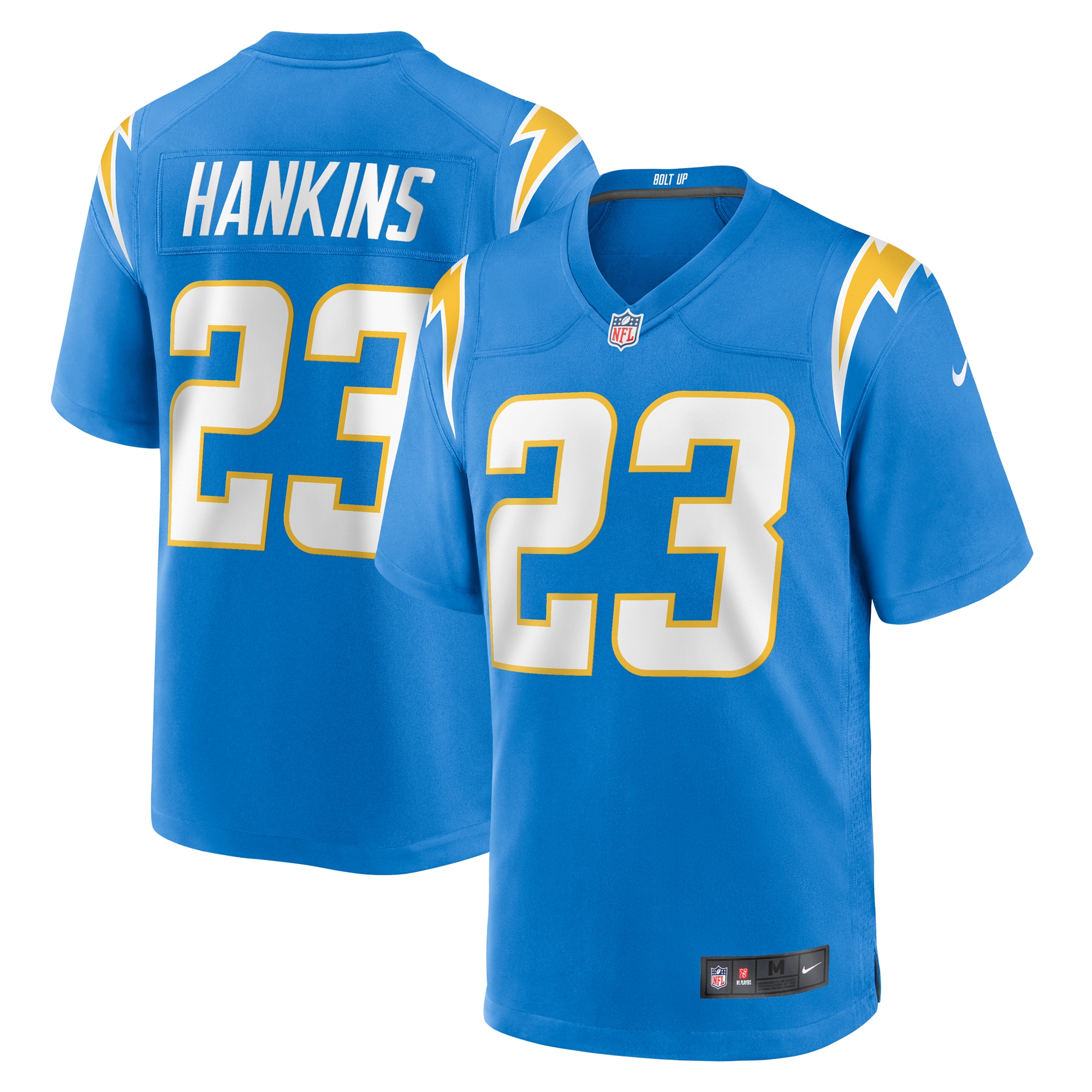 Men's Los Angeles Chargers Matt Hankins Powder Blue Team Game Jersey
