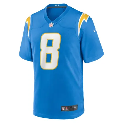 Men's Los Angeles Chargers Max Duggan Powder Blue Team Game Jersey 02
