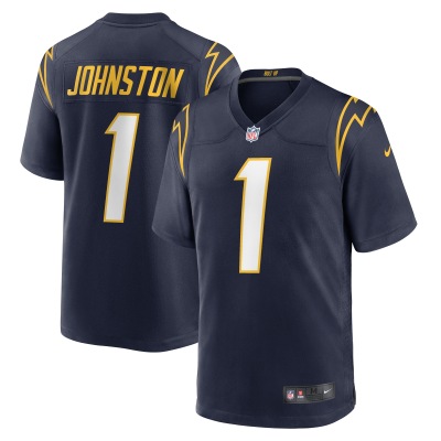 Men's Los Angeles Chargers Quentin Johnston Navy Alternate Game Jersey 01