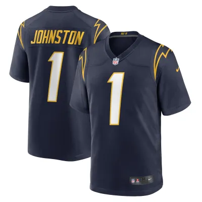 Men's Los Angeles Chargers Quentin Johnston Navy Alternate Game Jersey 01
