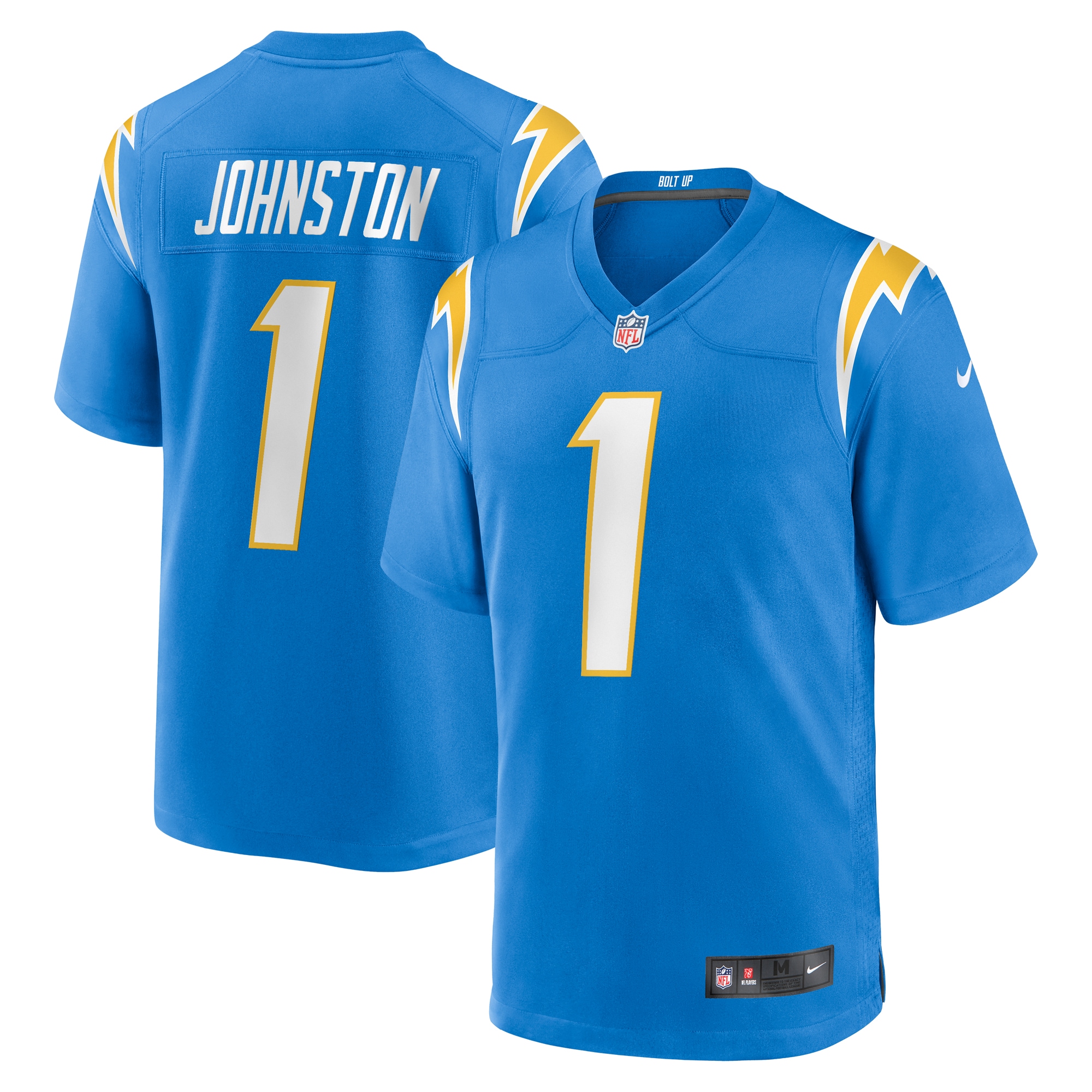 Men's Los Angeles Chargers Quentin Johnston Powder Blue 2023 NFL Draft First Round Pick Game Player Jersey