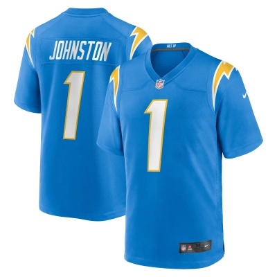 Men's Los Angeles Chargers Quentin Johnston Powder Blue 2023 NFL Draft First Round Pick Game Player Jersey 01