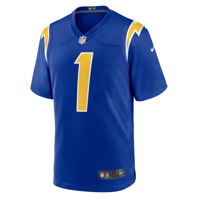 Men's Los Angeles Chargers Quentin Johnston Royal Alternate Game Jersey 02
