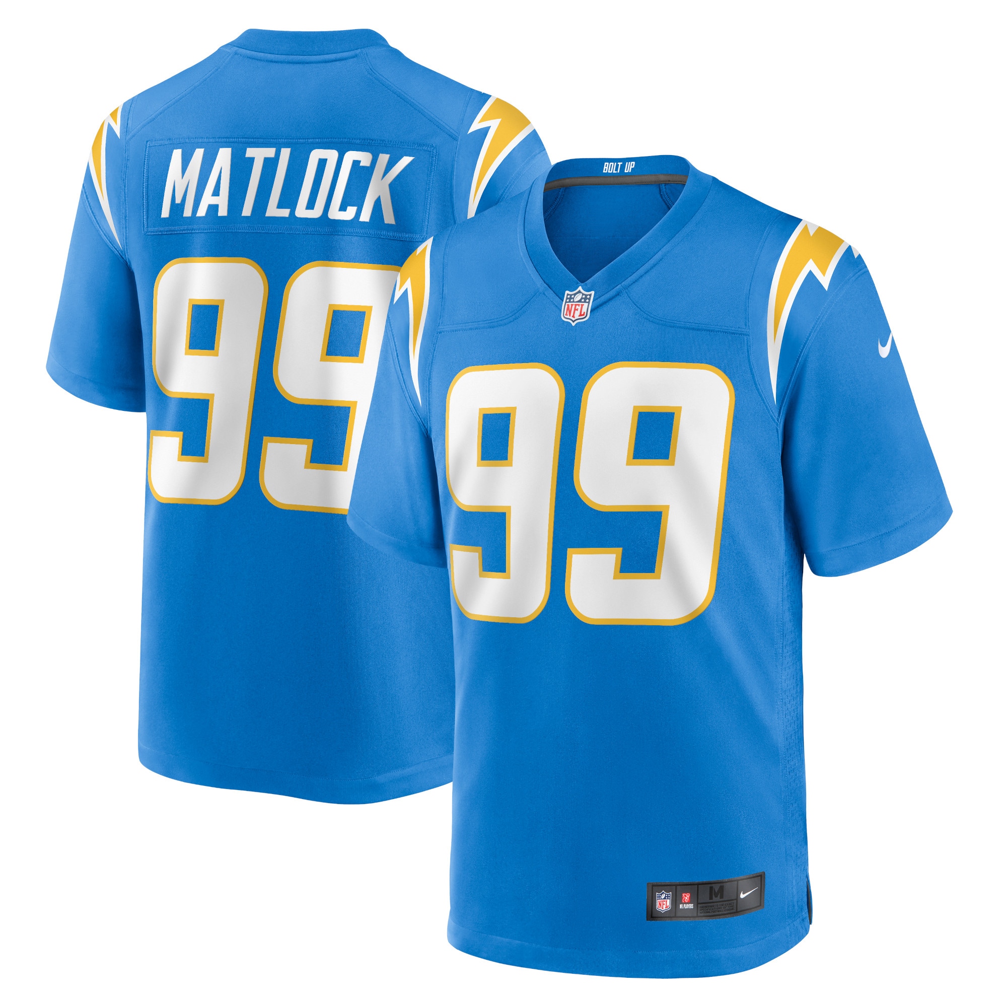Men's Los Angeles Chargers Scott Matlock Powder Blue Team Game Jersey