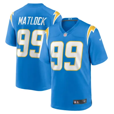 Men's Los Angeles Chargers Scott Matlock Powder Blue Team Game Jersey 01
