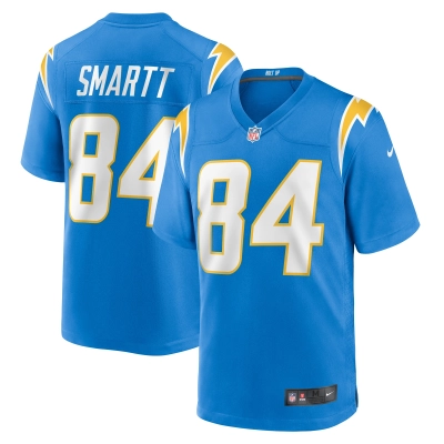 Men's Los Angeles Chargers Stone Smartt Powder Blue Team Game Jersey 01