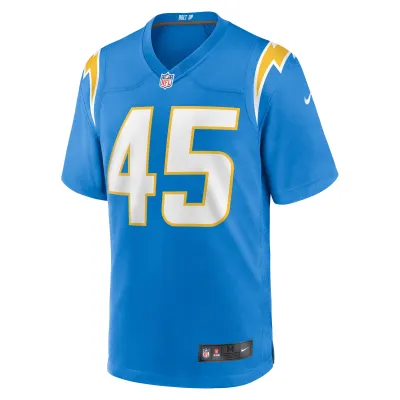 Men's Los Angeles Chargers Tuli Tuipulotu Powder Blue Team Game Jersey 02