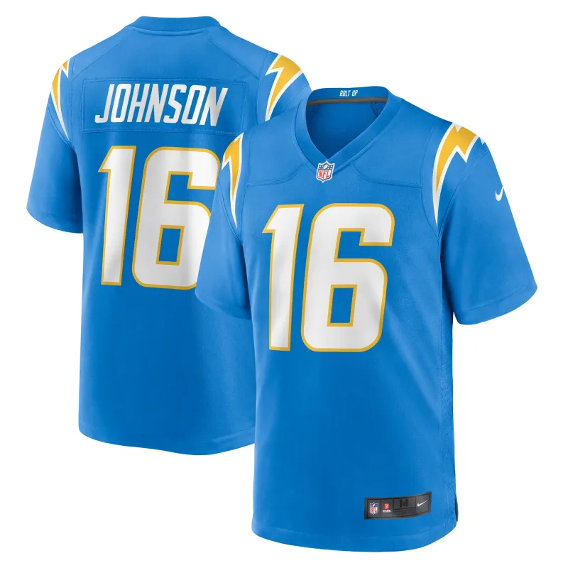 Men's Los Angeles Chargers Tyler Johnson Powder Blue Team Game Jersey