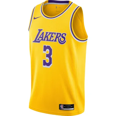 Men's Los Angeles Lakers Anthony Davis Gold Swingman Jersey - Icon Edition 02