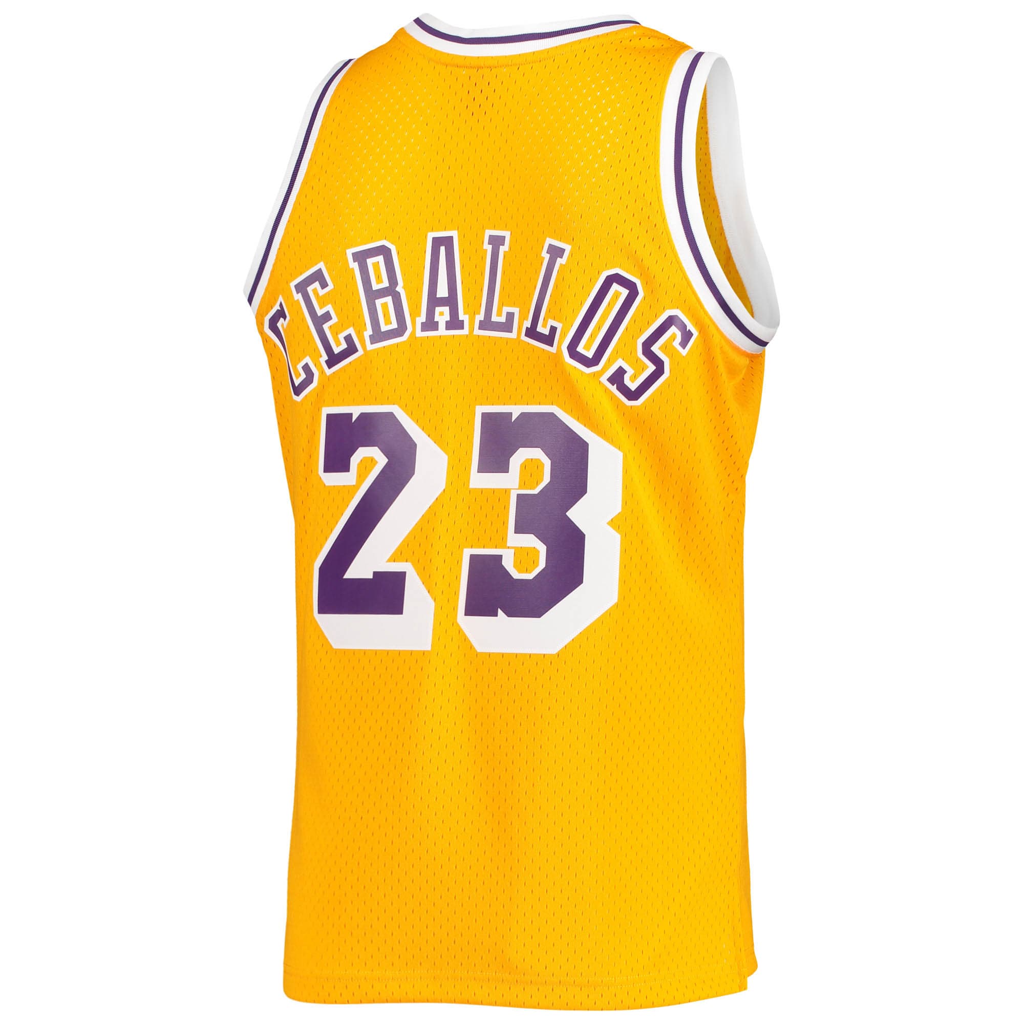 Men's Los Angeles Lakers Cedric Ceballos Gold 1994/95 Hardwood Classics Swingman Jersey