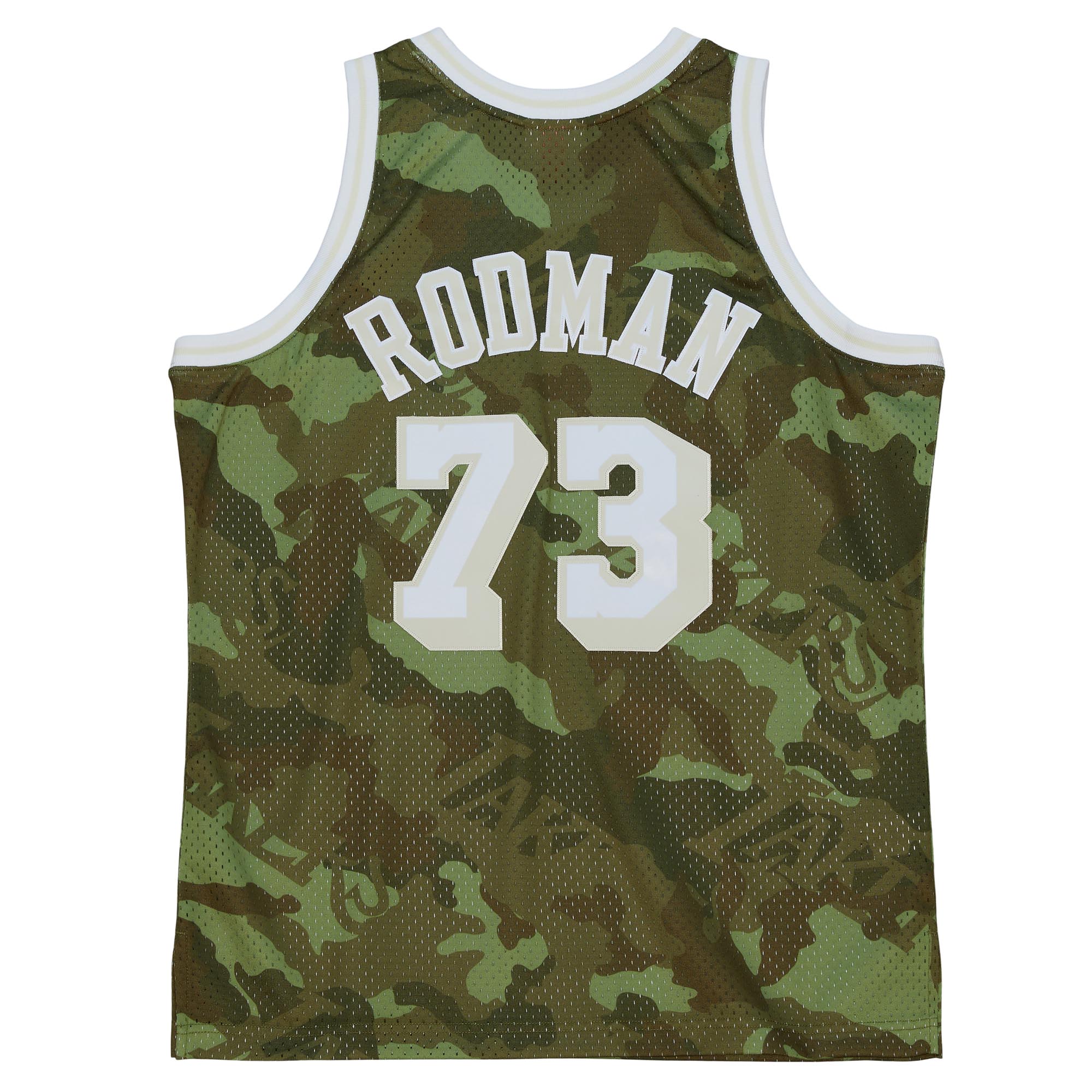 Men's Los Angeles Lakers Dennis Rodman Camo Hardwood Classics 1998/99 Ghost Green Swingman Jersey