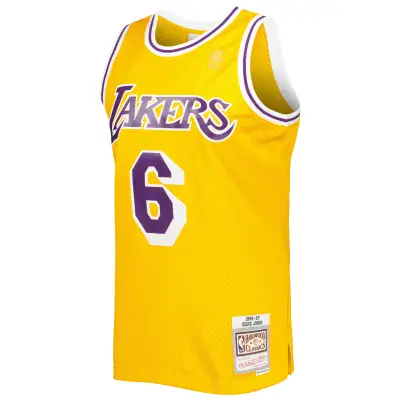Men's Los Angeles Lakers Eddie Jones Gold 1996/97 Hardwood Classics Swingman Jersey 02