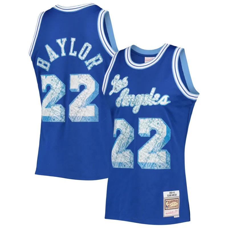 Men's Los Angeles Lakers Elgin Baylor Royal 1996/97 Hardwood Classics NBA 75th Anniversary Diamond Swingman Jersey