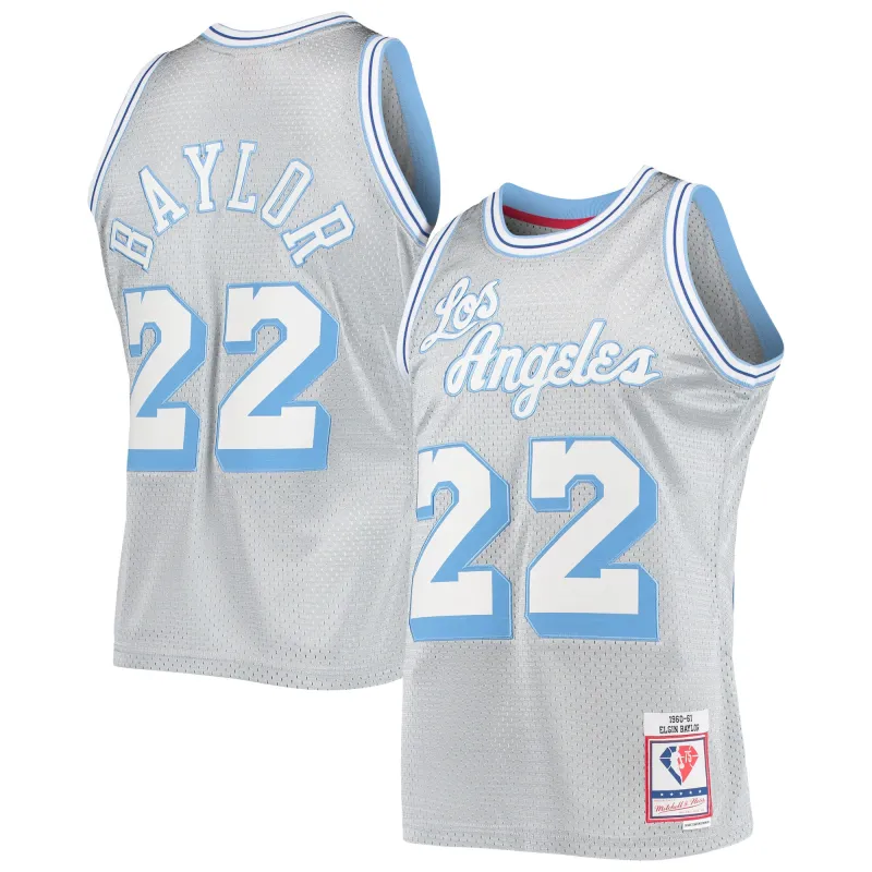 Men's Los Angeles Lakers Elgin Baylor Silver 75th Anniversary 1960/61 Hardwood Classics Swingman Jersey