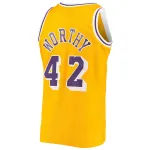 Men's Los Angeles Lakers James Worthy Gold 1984/85 Hardwood Classics Swingman Jersey