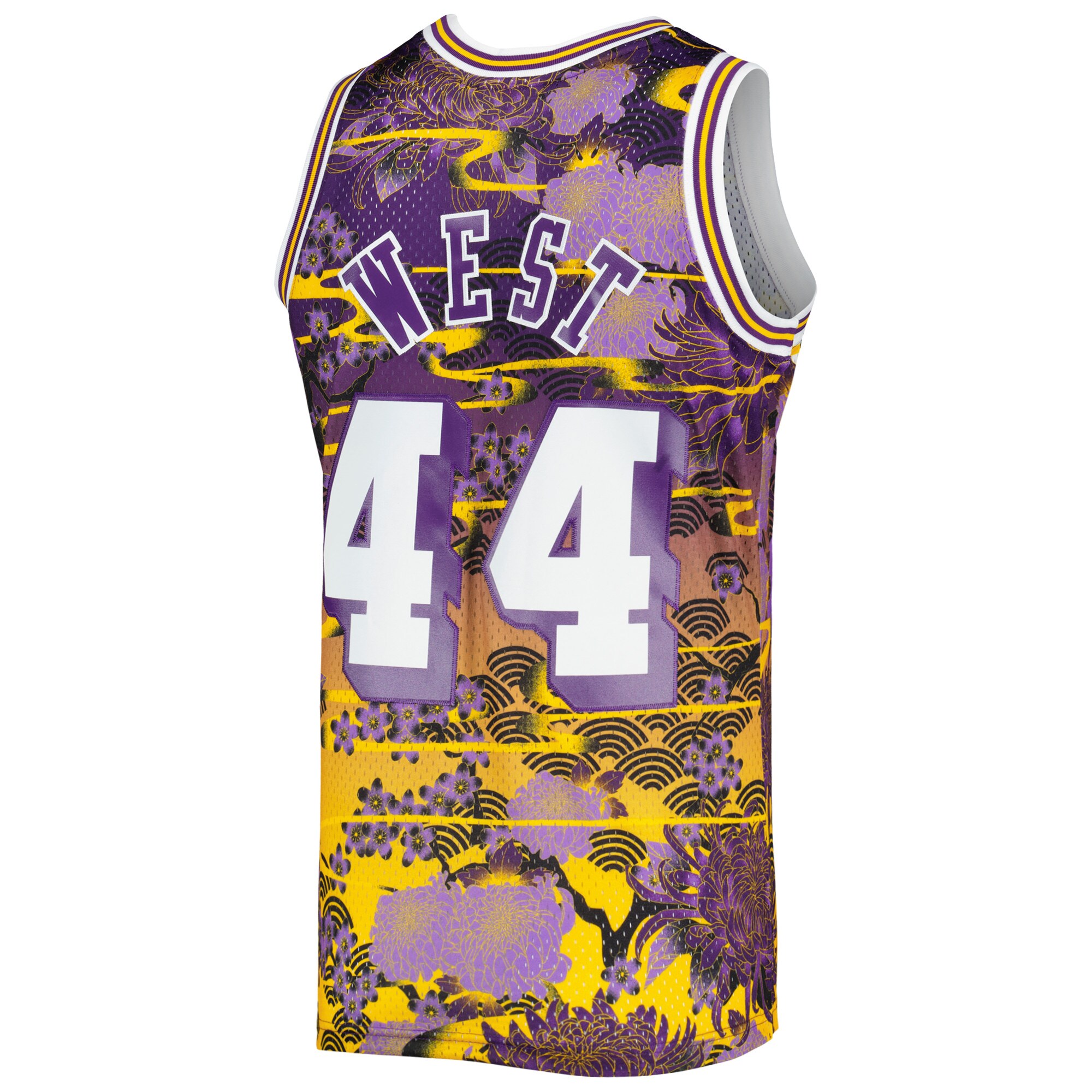 Men's Los Angeles Lakers Jerry West Purple 1971/72 Hardwood Classics Lunar New Year Swingman Jersey