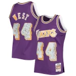 Men's Los Angeles Lakers Jerry West Purple 1971/72 Hardwood Classics NBA 75th Anniversary Diamond Swingman Jersey