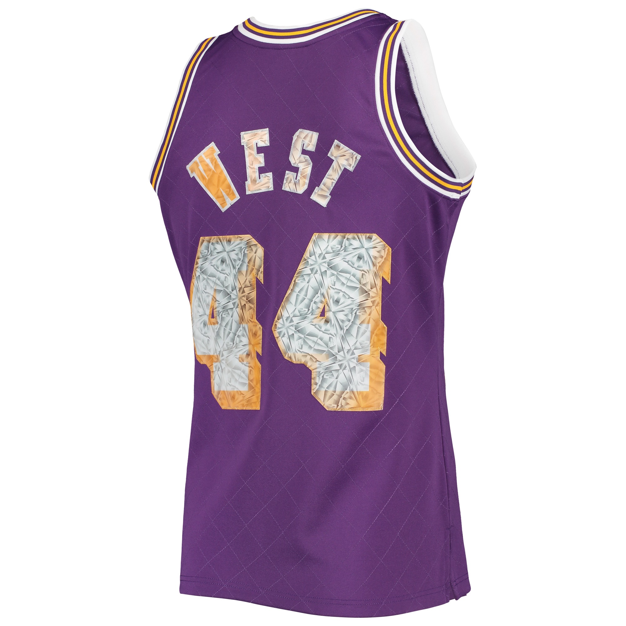 Men's Los Angeles Lakers Jerry West Purple 1971/72 Hardwood Classics NBA 75th Anniversary Diamond Swingman Jersey