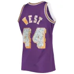 Men's Los Angeles Lakers Jerry West Purple 1971/72 Hardwood Classics NBA 75th Anniversary Diamond Swingman Jersey