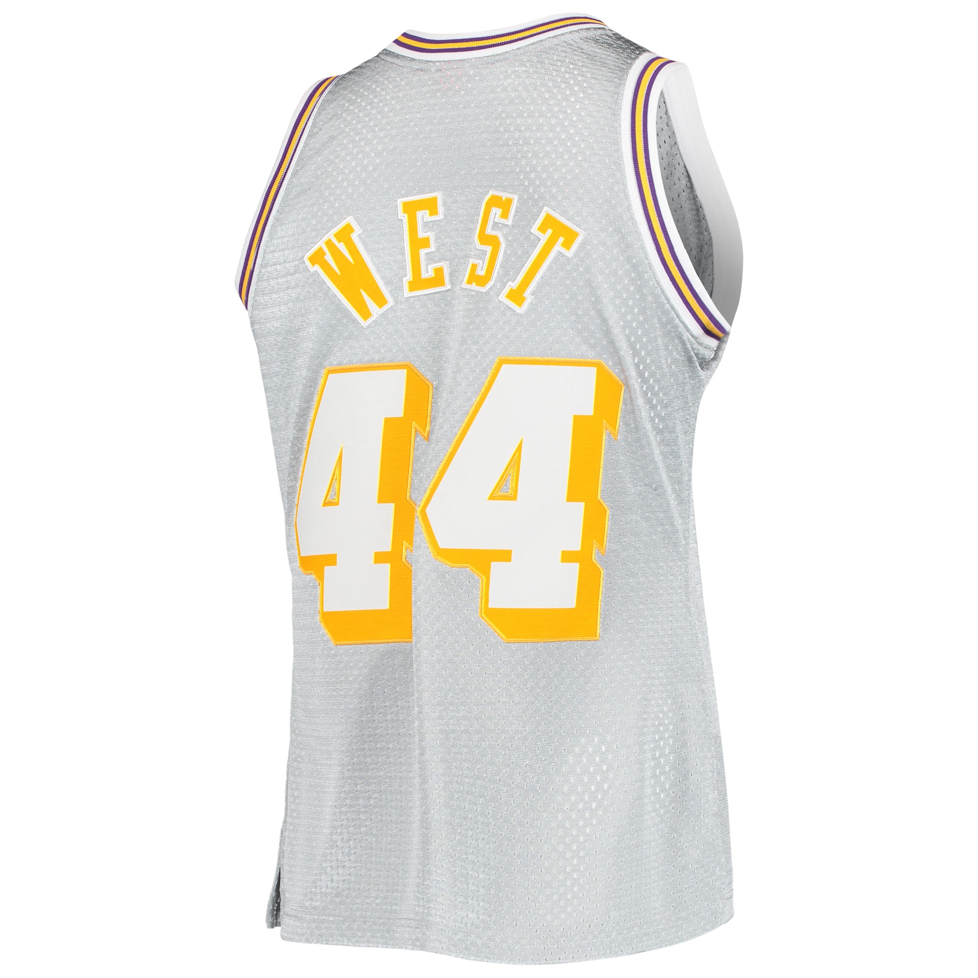 Men's Los Angeles Lakers Jerry West Silver 75th Anniversary 1971/72 Hardwood Classics Swingman Jersey