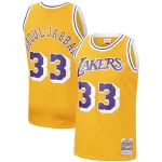 Men's Los Angeles Lakers Kareem Abdul-Jabbar Gold Hardwood Classics Swingman Jersey