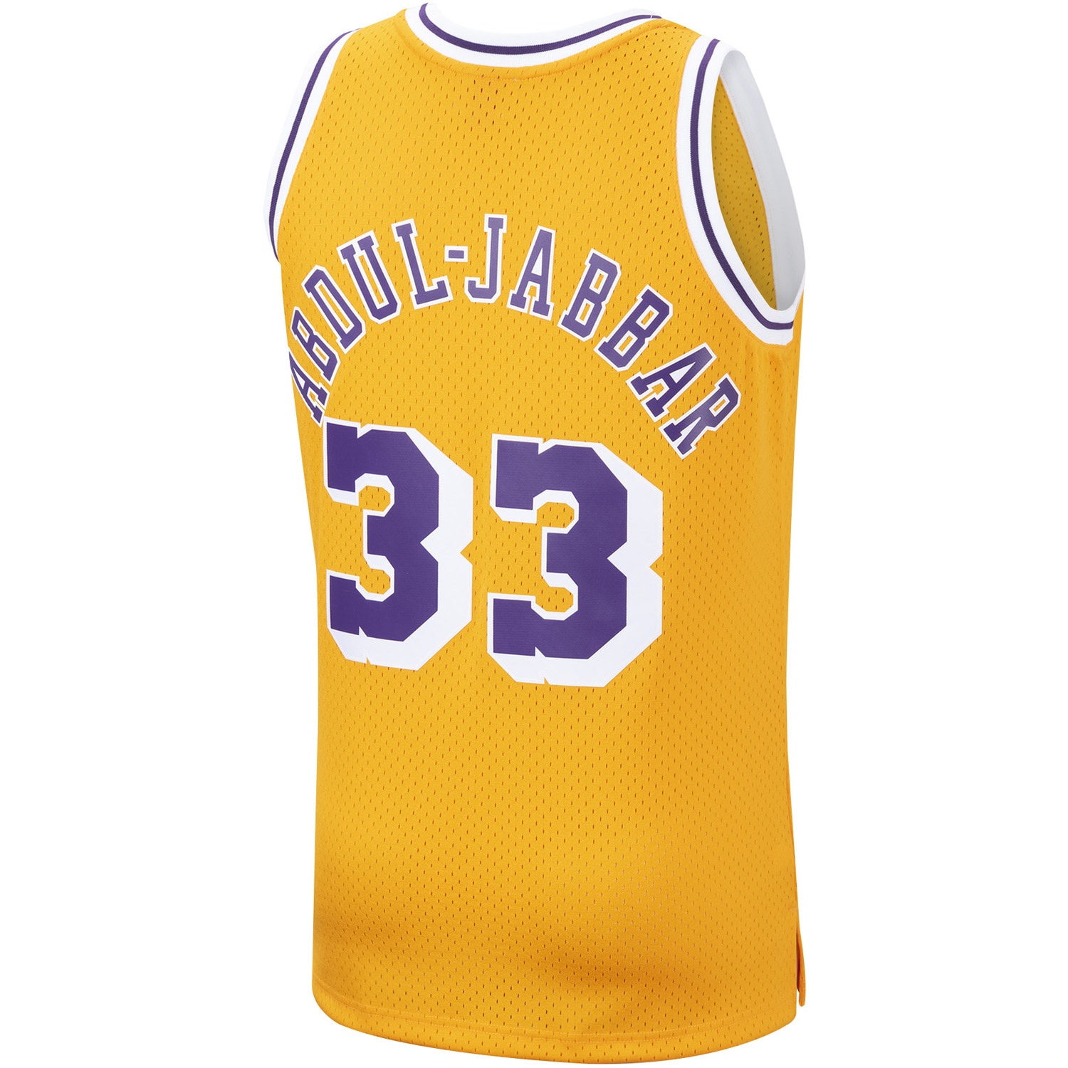 Men's Los Angeles Lakers Kareem Abdul-Jabbar Gold Hardwood Classics Swingman Jersey