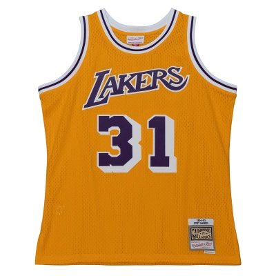 Men's Los Angeles Lakers Kurt Rambis Gold 1984/85 Swingman Jersey 02