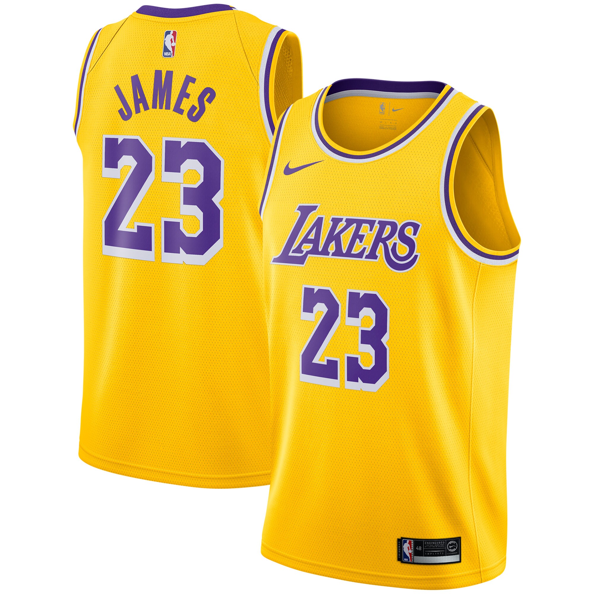 Men's Los Angeles Lakers LeBron James Gold Swingman Player Jersey - Icon Edition