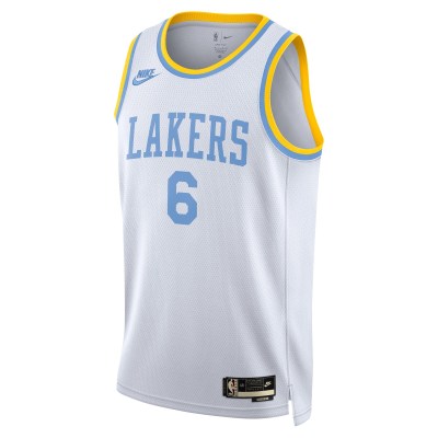 Men's Los Angeles Lakers LeBron James White Swingman Jersey - Classic Edition 02