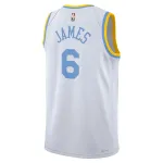 Men's Los Angeles Lakers LeBron James White Swingman Jersey - Classic Edition