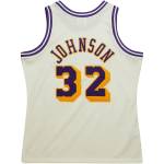 Men's Los Angeles Lakers Magic Johnson Cream Chainstitch Swingman Jersey