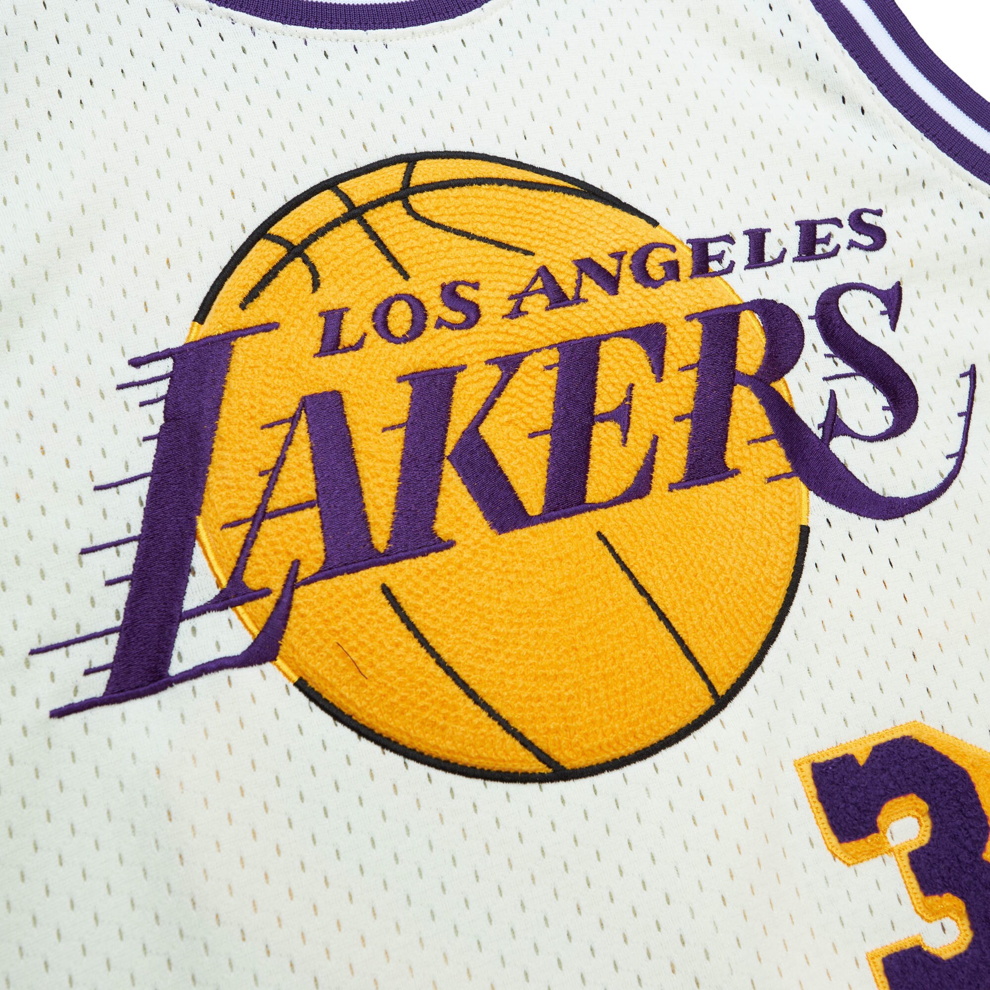 Men's Los Angeles Lakers Magic Johnson Cream Chainstitch Swingman Jersey