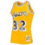 Men's Los Angeles Lakers Magic Johnson Gold 1984/85 Hardwood Classics NBA 75th Anniversary Diamond Swingman Jersey