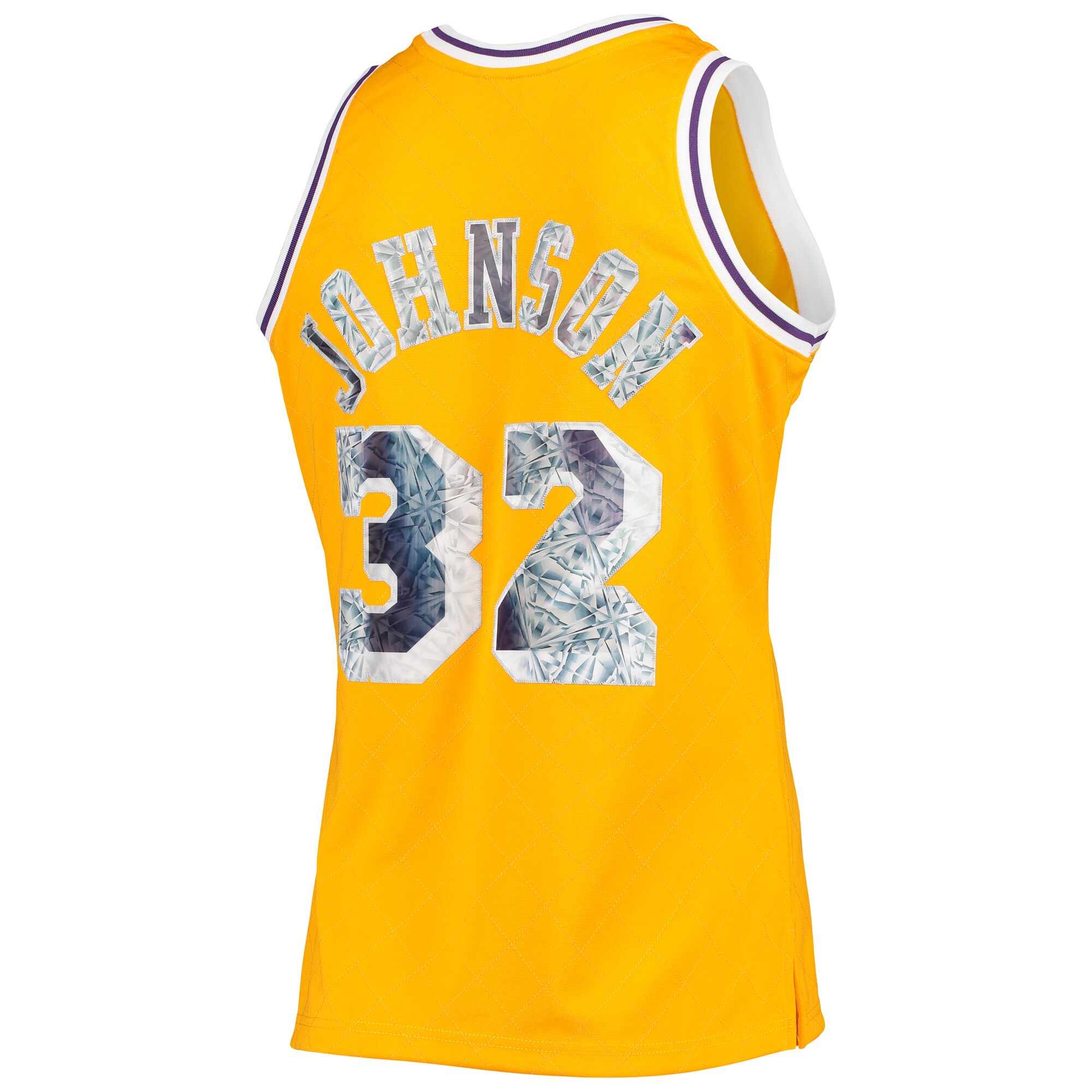Men's Los Angeles Lakers Magic Johnson Gold 1984/85 Hardwood Classics NBA 75th Anniversary Diamond Swingman Jersey