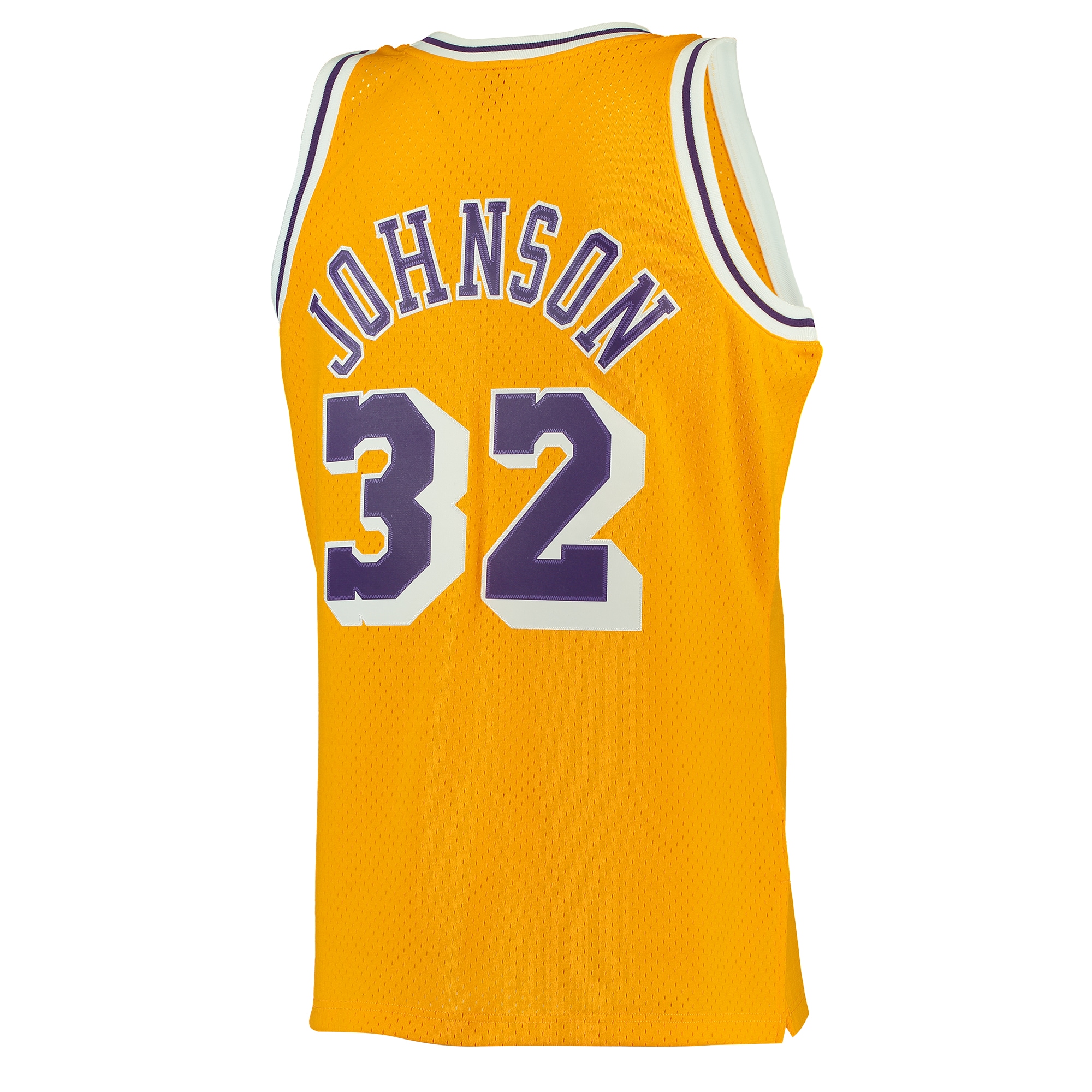 Men's Los Angeles Lakers Magic Johnson Gold 1984/85 Hardwood Classics Swingman Jersey